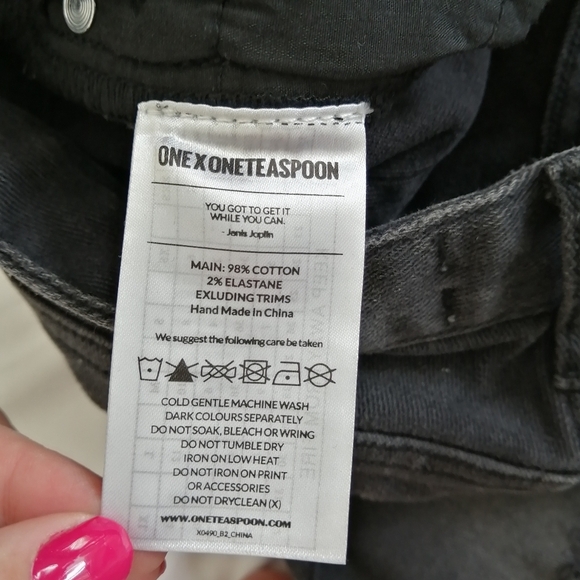 NWT One Teaspoon Marines Extreme Flare Low Rise Jeans Black Oak 24 - Picture 10 of 16